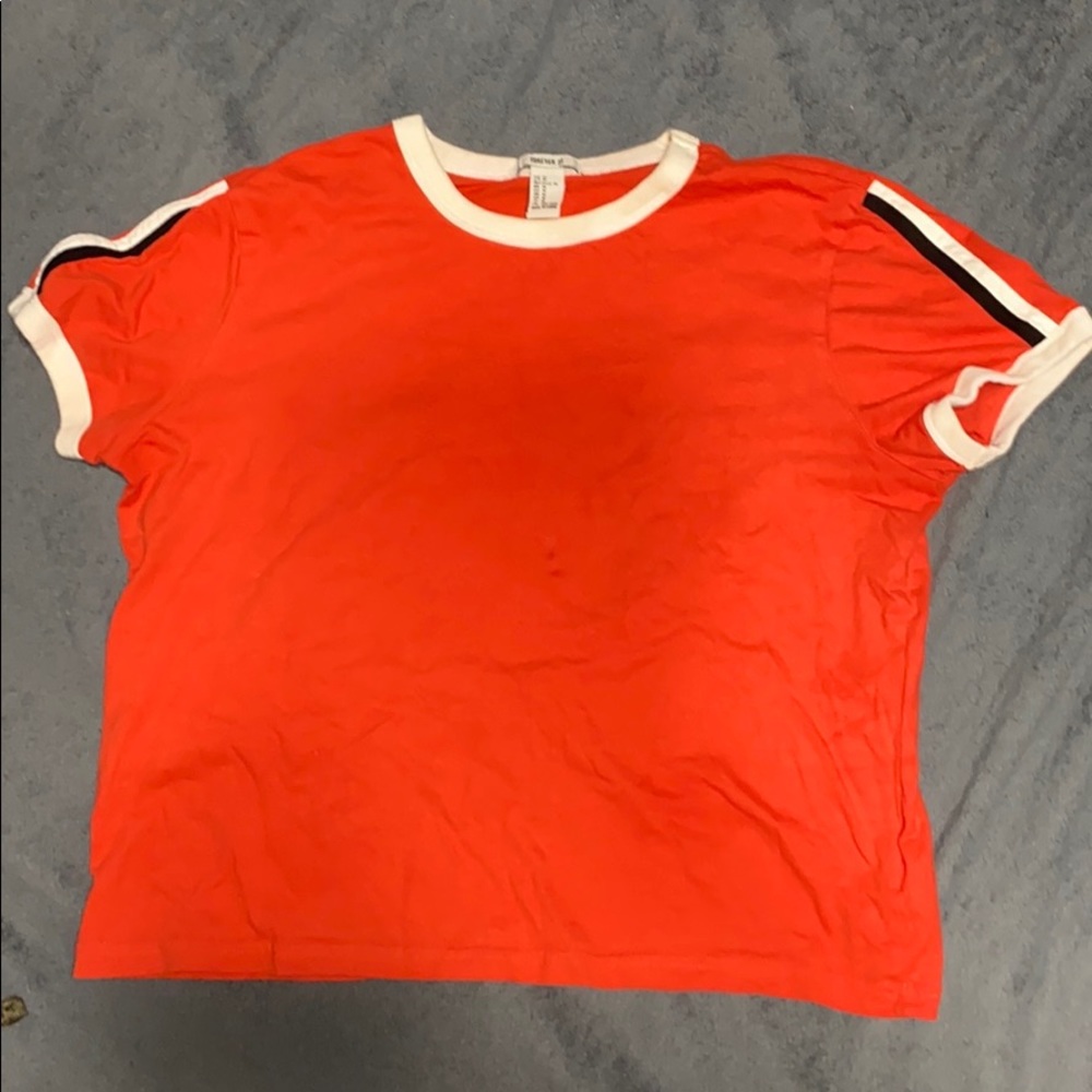 Orange sporty and crop top t-shirt